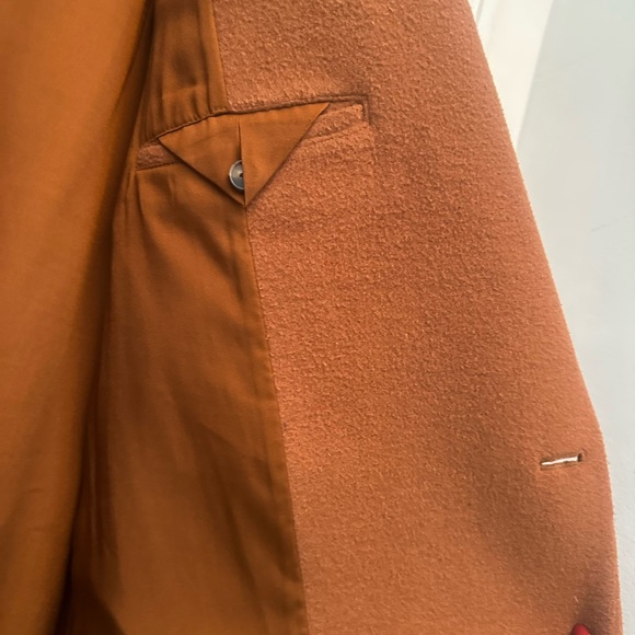 Vince Double-Breasted Rust Coat - Picture 5 of 6